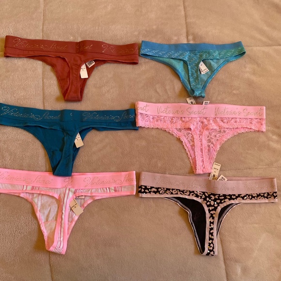 NWT Victoria Secret Size small women's thong panties lot of 6 - Picture 2 of 2